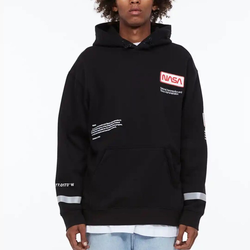NWT H&M Mens NASA Reflective Hoodie size XXL